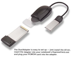 DuelAdapter Cradle (ExpressCard auf PCMCIA Karten Slot)