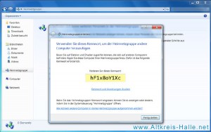 Windows 7 - Heimnetzgruppe Kennwort