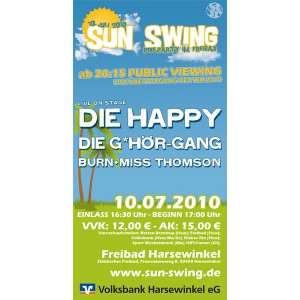 Sun Swing Poolparty im Freibad Harsewinkel, Samstag den 10. Juli 2010