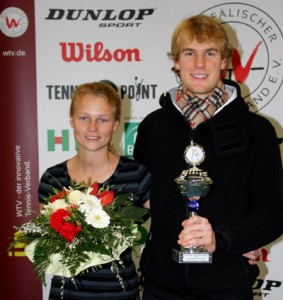 Die Westfälischen Tennis-Hallenmeister, Manon Kruse und Patrick Pradella, wollen ihre Titel bei den diesjährigen Meisterschaften vom 12. bis 16. Januar 2011 in Werne verteidigen. © pr-büro sport presse (HalleWestfalen)