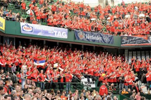 Knapp 10.000 Volleyballfans verwandelten bei den bisherigen DVV-Volleyball-Pokalfinals jeweils das GERRY WEBER STADION in einen Hexenkessel und dies wird auch am 04.März 2012 so sein, denn die ersten Fanaktionen laufen bereits. © GERRY WEBER WORLD