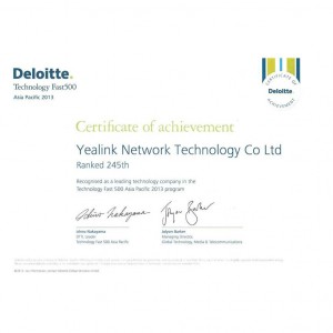 Yealink im „Technology Fast 500 Asia Pacific“-Ranking von Deloitte