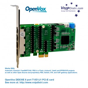 Die neue OpenVox Karten OpenVox D130/230/430/830-Serie erlaubt erstmals die Kompatibilität mit in allen Motherboards und Schnittstellenkarten, Interrupt Probleme werden durch das Openvox Interrupt-Sharing umgangen. OpenVox Asterisk basierende Telefon-Schnittstellenkarten werden vom Asterisktreiber Problemlos erkannt.